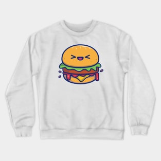 Cute Burger Cartoon Crewneck Sweatshirt